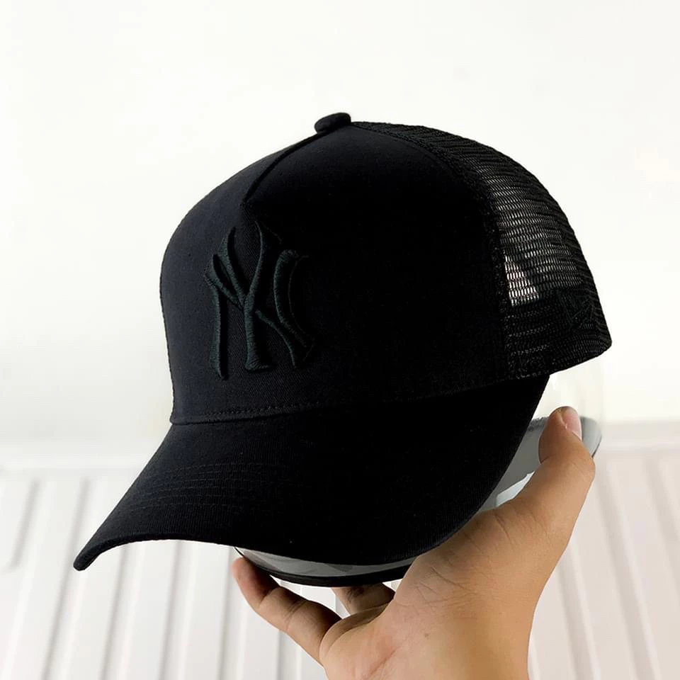 (Hàng VNXK) Nón kết, mũ lưỡi trai NY MLB Phối Lưới vải Kaki đẹp (Ảnh thật)-ST01