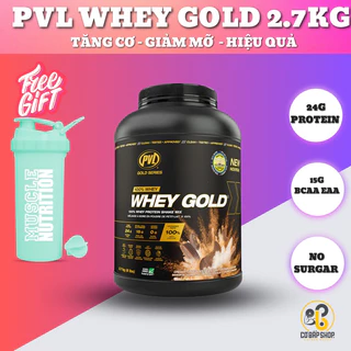 HỦ 6lbs - PVL 100% WHEY GOLD - Phát Triển Cơ Bắp - Bổ sung thêm Enzym tiêu hoá hấp thu tốt nhất ( 2.7kg )