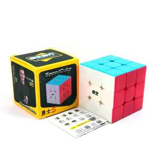 Rubik 3x3 QiYi Warrior S Stickerless Rubic 3 Tầng Không Viền Chất Liệu Nhựa Cứng Cáp