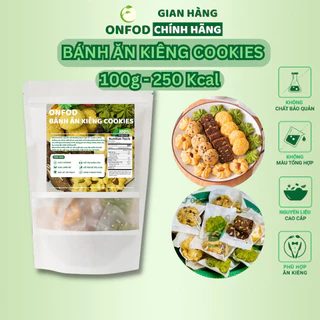 Bánh ăn kiêng cookies nguyên cám ONFOD mix 5 vị dành cho người tiểu đường, giảm cân, thực dưỡng, eat clean 250g