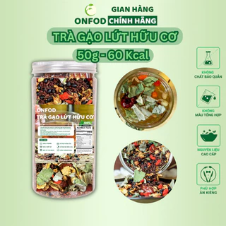 Trà gạo lứt đậu đen hoa nhài hữu cơ ONFOD ăn kiêng giảm cân, thanh nhiệt mát gan giải độc healthy ONFOD 600g