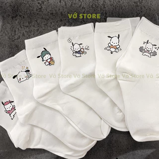 Vớ nữ cổ cao cún con đáng yêu chất liệu cotton mềm mịn, thoáng khí kháng khuẩn