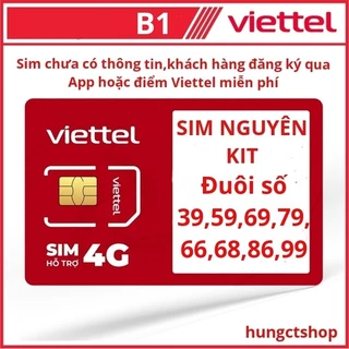Sim 4G Viettel số chọn trả trước nguyên kit thần tài, phát lộc, lộc phát.