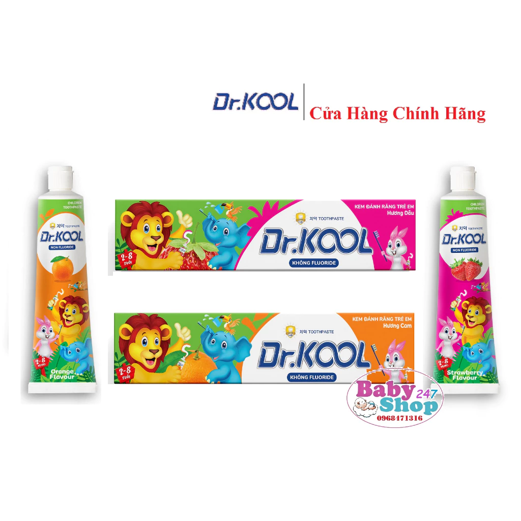 Kem Đánh Răng Trẻ Em Dr. Kool Hương Cam/Dâu 75g