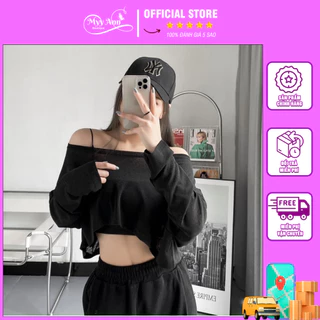 Áo Croptop Lệch Vai Nữ Myy Ann Boutique - Áo Thun Dài Tay Phong Cách Hàn Quốc Ullzang Giúp Bản Thân Trở Nen Gợi Cảm