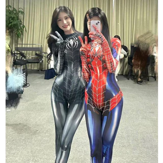 SẴN - HỎA TỐC HN Đồ ngủ cosplay người nhện spiderman women hóa trang halloween bodysuit có khóa ở đũng