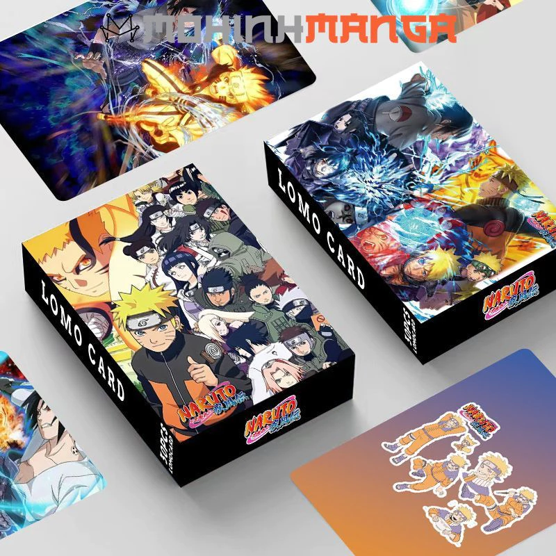 Lomo card hộp 30 thẻ truyện Naruto poster card Sasuke Kakashi Itachi Rock Lee Hokage Akatsuki