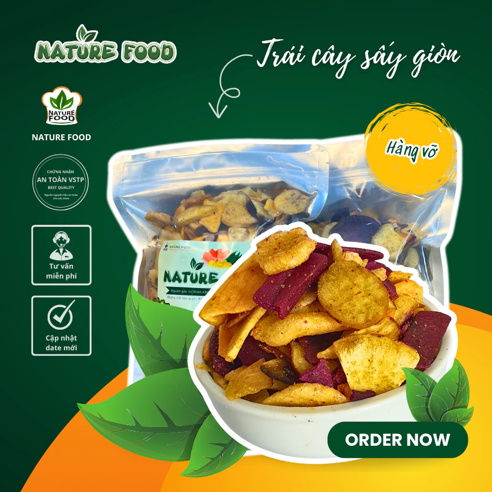 1kg (2 túi) Thập cẩm sấy loại vỡ giòn ngon NATURE FOOD