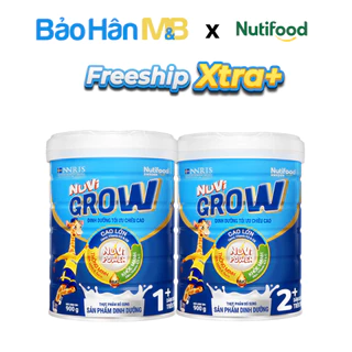 Sữa Bột Nuvi Grow chính hãng NutiFood 1+, 2+ Lon 900g - Phát Triển Chiều Cao