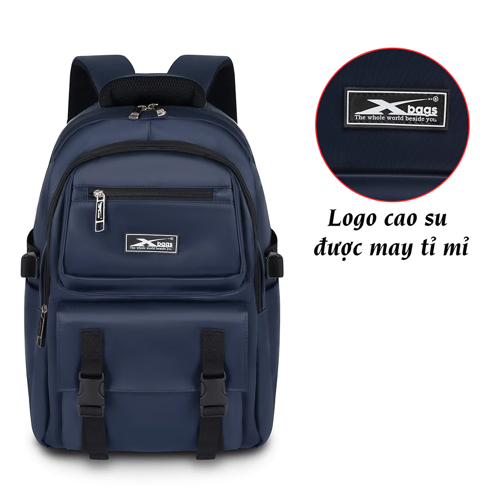 Balo Trung Học Chống Nước Tiện Lợi Xbags Dark Blue Xb 3202, Balo Học Sinh Chống Thấm Bền Màu Tốt