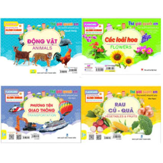 Sách - Combo 4 cuốn Flashcard Thế giới quanh em - Giáo dục theo phương pháp Glenn Doman