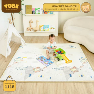 Thảm xốp cho bé TOBÉ kích thước 150x180x1.5cm chất liệu XPE phủ Silicone không mùi chống trượt dễ vệ sinh 1118