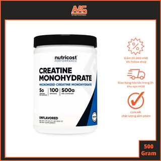 CREATINE - NUTRICOST - CREATINE MONOHYDRATE MICRONIZED 500g cực mịn tăng cường sức mạnh hỗ trợ tổng hợp ATP