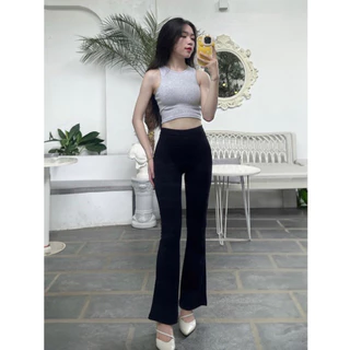 Quần Ống Loe Legging Cạp Cao Tôn Dáng Co Dãn 4 Chiều