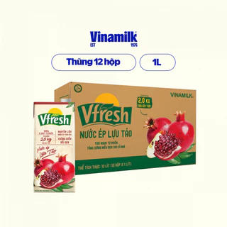 Nước trái cây vị lựu táo Vfresh - Thùng 12 hộp 1L