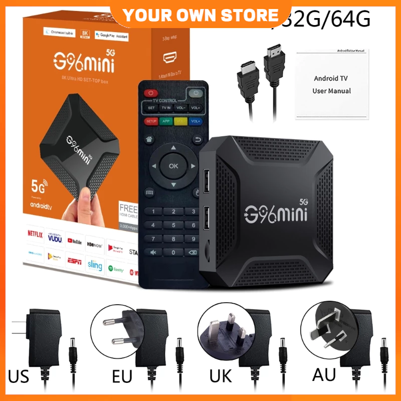 G96mini 5G TV Hộp RK3528 Chip Ultrahd 8K Hỗ trợ Android13.0 2.4+5GHz WiFi TV Set-Top Hộp