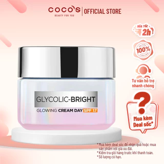 Kem Dưỡng Sáng Da Ban Ngày L'Oreal Paris Glycolic Bright SPF 17 50ml - NGÀY