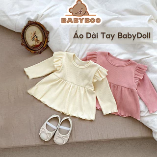 Áo Dài Tay Bé Gái Dáng BabyDoll Thun Tăm Lạnh, Mềm Mát Co Dãn Tốt - BabyBoo - ADTTL01