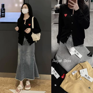 Áo Khoác Len Cardigan Trái Tim Trơn Mịn Basic Freesize