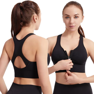 Áo Tập Gym FITCAN Áo Tập Yoga, Thể Dục, Chạy Bộ Croptop Có Khóa Kéo Hở Lưng Có Đệm Mút Co Giãn A19