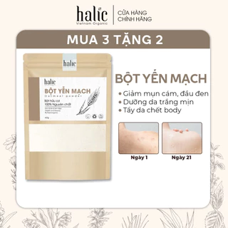 Bột Yến Mạch nguyên chất Halic Organic 40G đắp mặt nạ chống lão hóa da, ngừa mụn, làm trắng sáng da hiệu quả