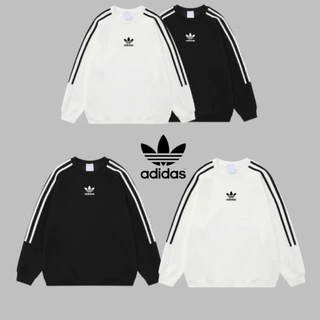 Áo sweater Adidas nỉ dài tay unisex, Áo swt nam nữ form rộng tay sọc, form chuẩn i hình 203 Latizia.vn