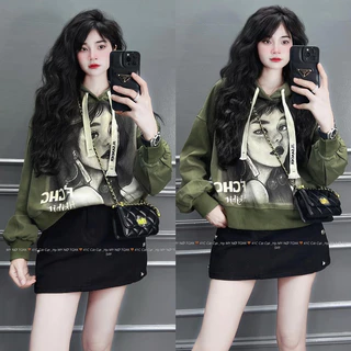 Áo Nỉ Hoodie Mũ Hình Girl FC