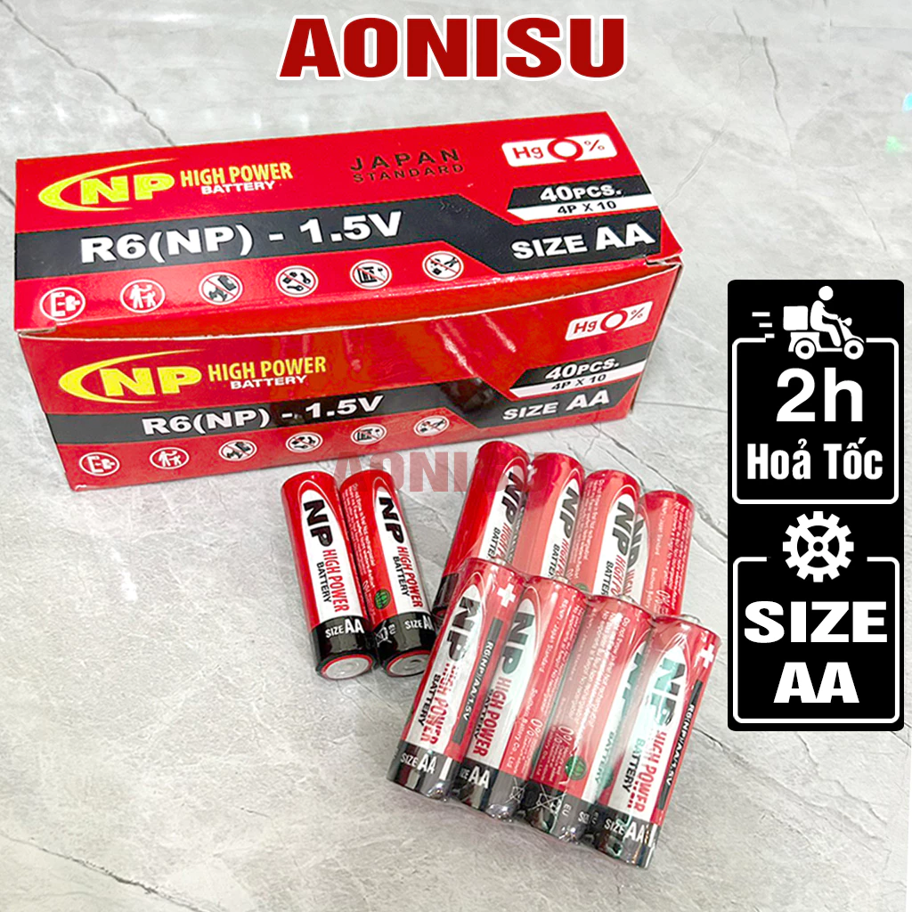 Pin AA NP High Power Dung Lượng Cao Loại Tốt Giá Rẻ - Pin Tiểu 2A Dùng Cho Remote TV, Đồng Hồ , Đồ Chơi Điện Tử AONISU