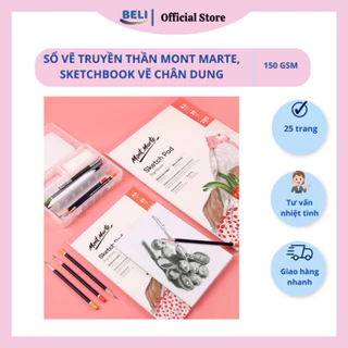 GIấy vẽ sổ vẽ truyền thần Mont Marte, Sketchbook vẽ chân dung ngành kiến trúc mỹ thuật