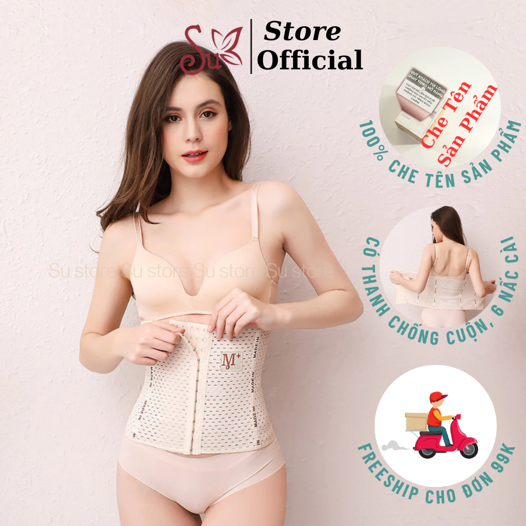 Đai nịt bụng latex giảm mỡ, nịt bụng giảm eo sau sinh hiệu quả M+ 3342