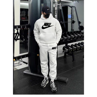 Sét Bộ Đồ Nỉ Hoodie Nam Nữ MIKE Đen Trắng Sành Điệu Phong Cách Thể Thao Trẻ Trung Chất Liệu Nỉ Ngoại Dày Dặn Ấm Áp