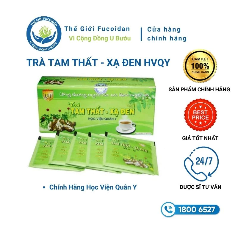 Trà tam thất xạ đen Học viện Quân y - Hộp 20 gói túi lọc