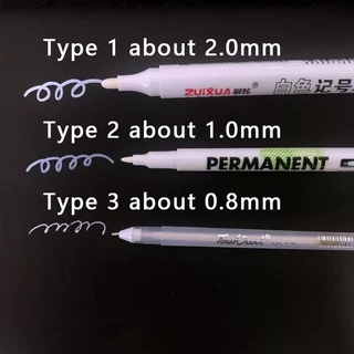 Bút lông dạ màu trắng viết trên mọi chất liệu_(2.0mm, 1.0mm, 0.8mm)