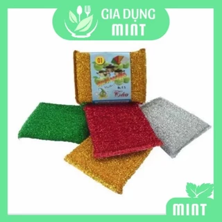 Combo 4 Miếng rửa chén,Cước rửa chén bát lưới kim tuyến tiện dụng