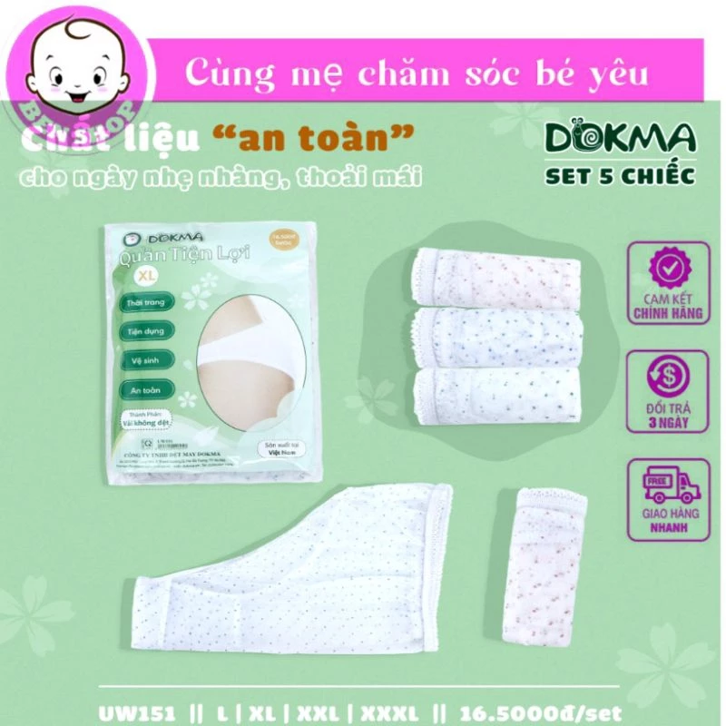 Quần Lót Giấy Nữ Dokma / Set 5 Chiếc Quần Lót Dùng 1 Lần Cho Mẹ Sau Sinh