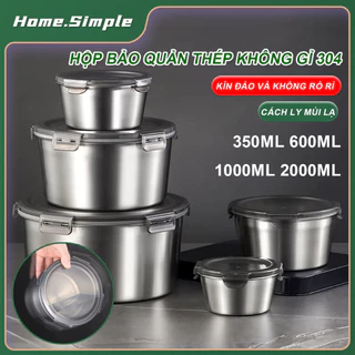 Hộp đựng cơm trưa Hộp Đựng Thức Ăn Bằng Thép Không Gỉ 304 tích 350ml/600ml/1000ml/2000ml