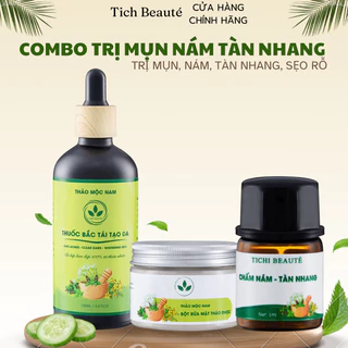 [COMBO3-CHÍNH HÃNG] - Chấm Nám, Tàn Nhang, Sẹo Rỗ + Thuốc Bắc Tái Tạo Da & Bột Rửa Mặt Thảo Dược Đông Y