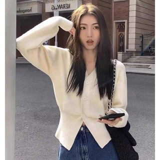 (ORDER) Áo len cardigan cổ V cài khuy thon eo kiểu Pháp sang chảnh nhiều màu