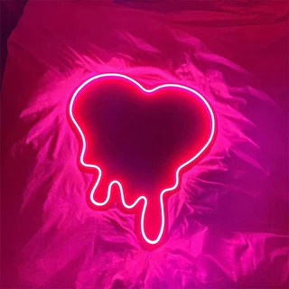 [kèm quà tặng] Đèn Trang Trí Led Neon Sign Trái Tim Tan Chảy [27x25 cm] | Quà tặng cực chất| Đèn trang trí phòng ngủ