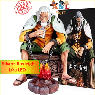 Mô Hình One Piece Silvers Rayleigh vua bóng tối - Cao 15,5cm - nặng 800gram  bếp lửa  có LED ASL Store mô hình Anime