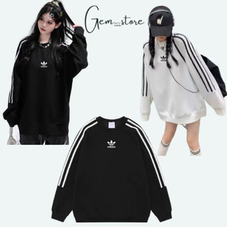 Áo Sweater Adidas bacsic chính hãng chất nỉ bông form unisex áo swt Adidas 3 sọc cặp đôi nam nữ cao cấp Gem_store M203