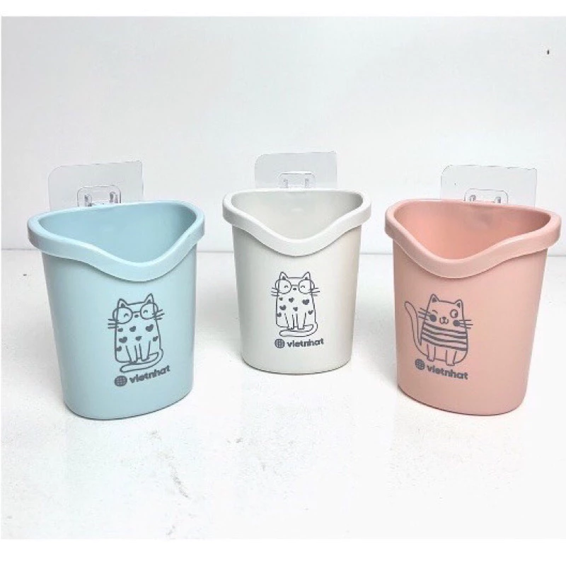 Cốc Gấu Dán Tường hokori việt nhật Để Bàn Chải Đánh Răng Hình Gấu Có Lỗ Thoát Nước Tiện Lợi
