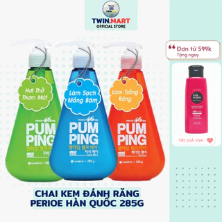 Chai Kem Đánh Răng Perioe Pumping Hàn Quốc Cool Mint bạc hà - Herb thảo dược - Citrus Cam