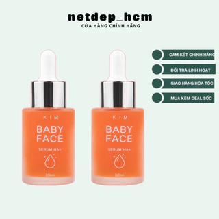 KIM BABY FACE HA+ Serum dưỡng trắng da mặt, sạch mụn, mờ nám, tàn nhang chiết xuất cà rốt 30ml, netdep_hcm