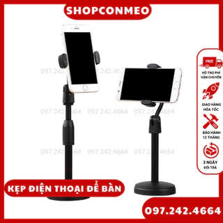 Giá Đỡ Điện Thoại Để Bàn Kẹp Điện Thoại Livestream Kẹp Chắc Chắn Ổn Định Xoay 360 Độ.