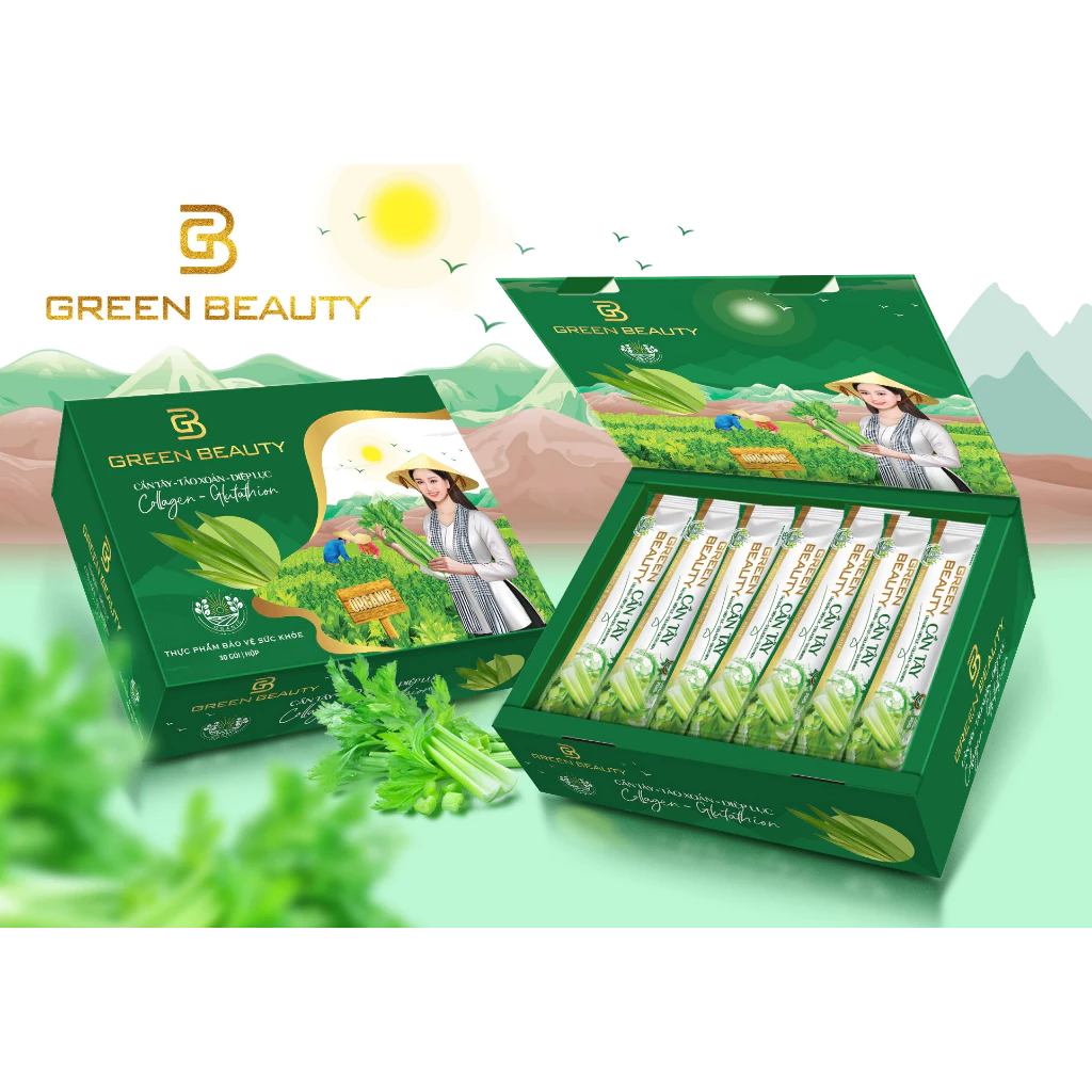 Cần Tây GREEN BEAUTY Hỗ Trợ Giảm Cân, Đẹp Da Mẫu mới 2023