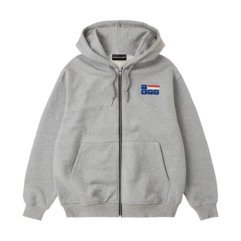 Áo Hoodie Zip ROSS Form Rộng Unisex Mũ Trùm 2 Lớp Vải Nỉ Bông Cao Cấp