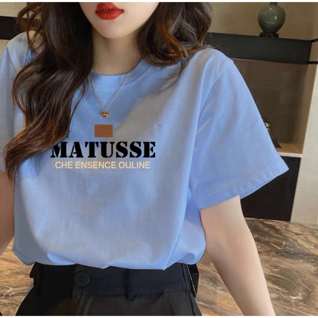 Áo thun phông nữ nam 3158 form rộng KONOVA chất cotton khô in chữ MATISSE