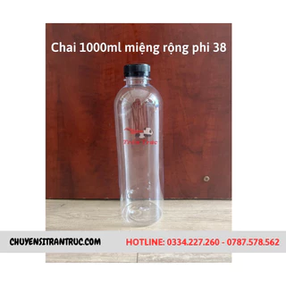 [HỎA TỐC] COMBO 10 Chai Nhựa 1 Lít Miệng rộng( Chai PET 1000ml) đựng mật ong, trà sữa