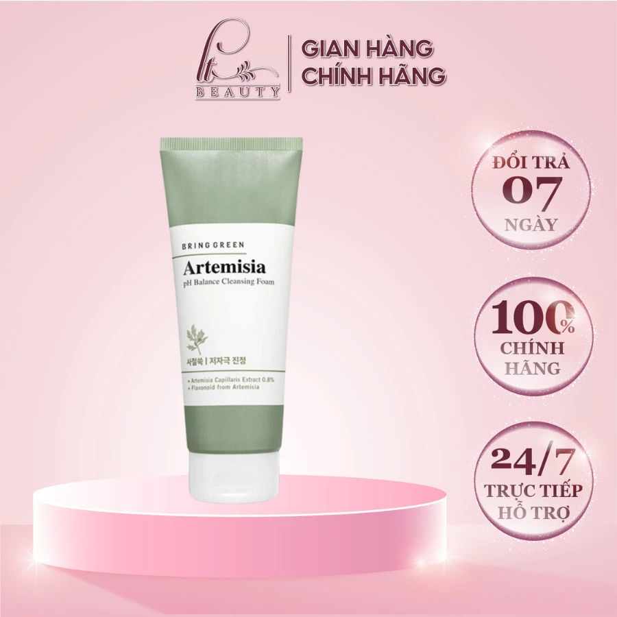 Sữa Rửa Mặt Chiết Xuất Ngải Cứu Bring Green Artemisia pH Balanced Cleansing Foam 200ml